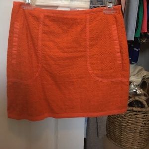 Orange mini skirt